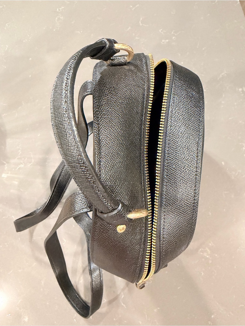 Coach Black Leather Backpack with Gold Hardware - Picture 7 of 7